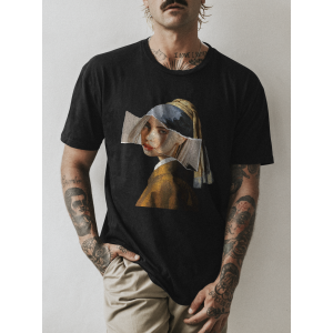  Tricou Picture-meme: Fata cu un cercel de perle